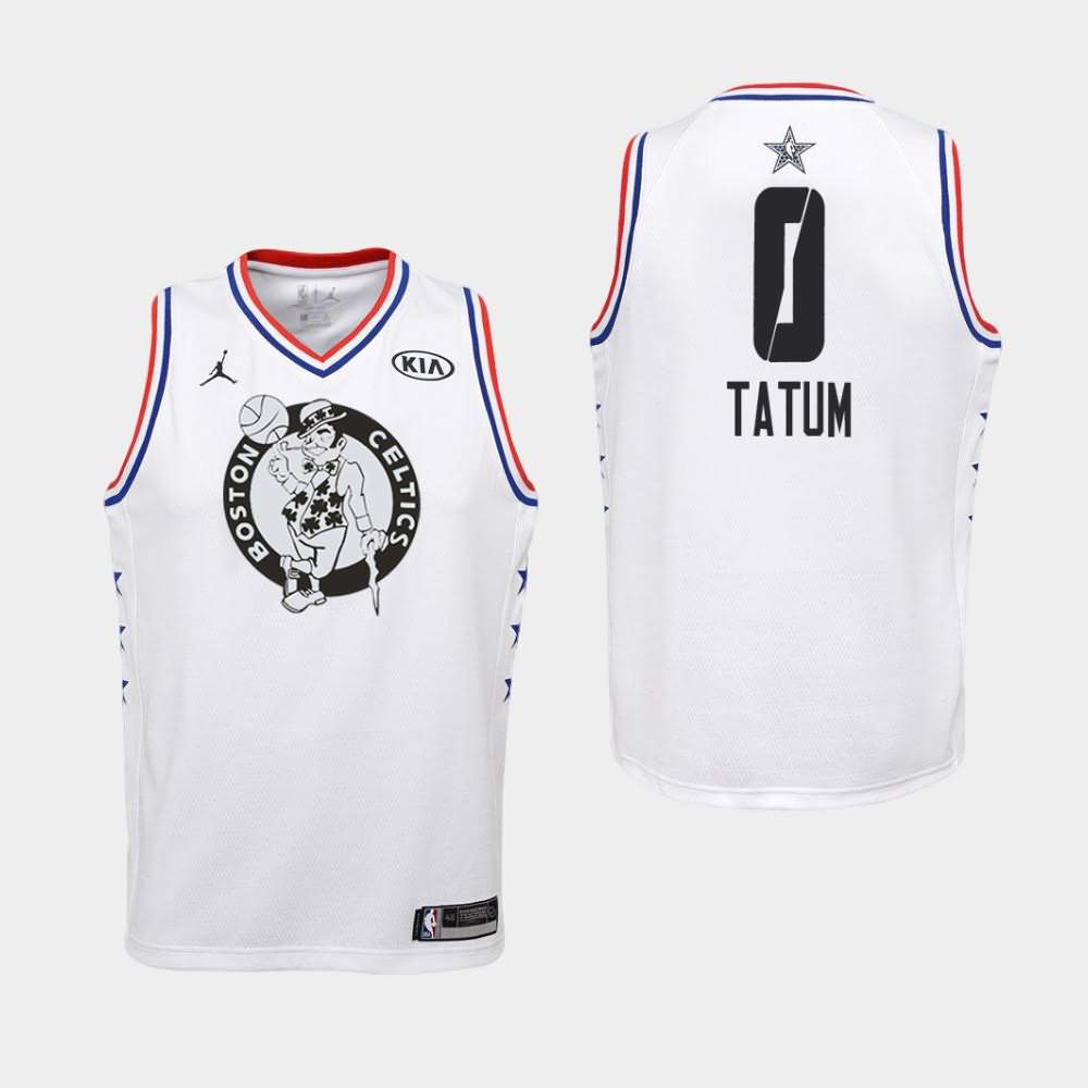 Youth Boston Celtics #0 Jayson Tatum White 2019 All-Star Jersey QTD28E4V