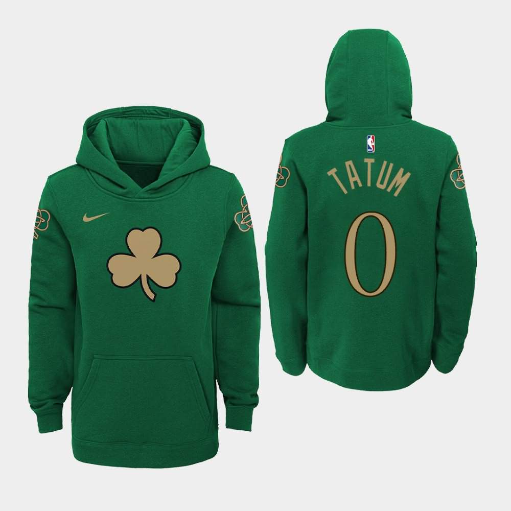Youth Boston Celtics #0 Jayson Tatum Green 2020 Season City Hoodie TPM46E6V