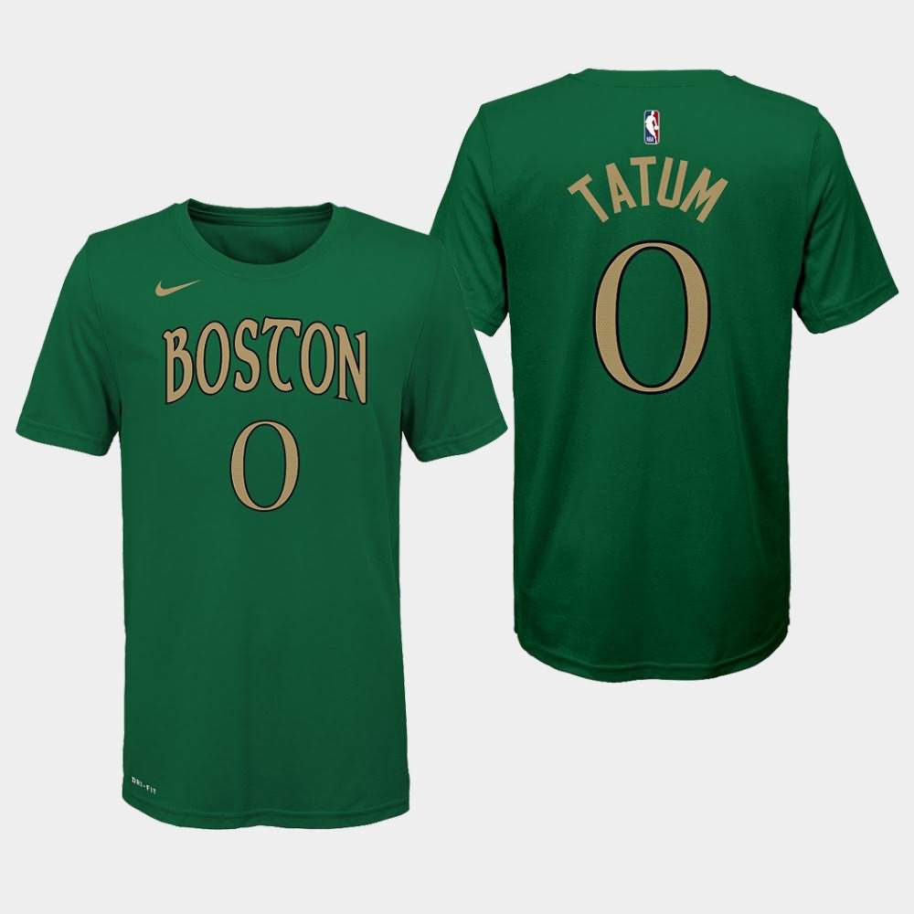 Youth Boston Celtics #0 Jayson Tatum Kelly Green City T-Shirt EXV64E7D