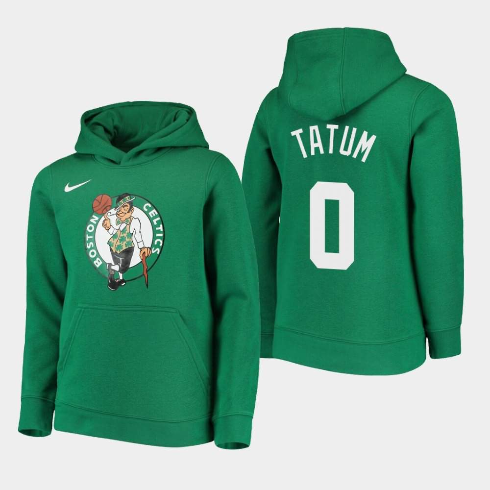 Youth Boston Celtics #0 Jayson Tatum Kelly Green Essential Logo Hoodie LNZ70E1J