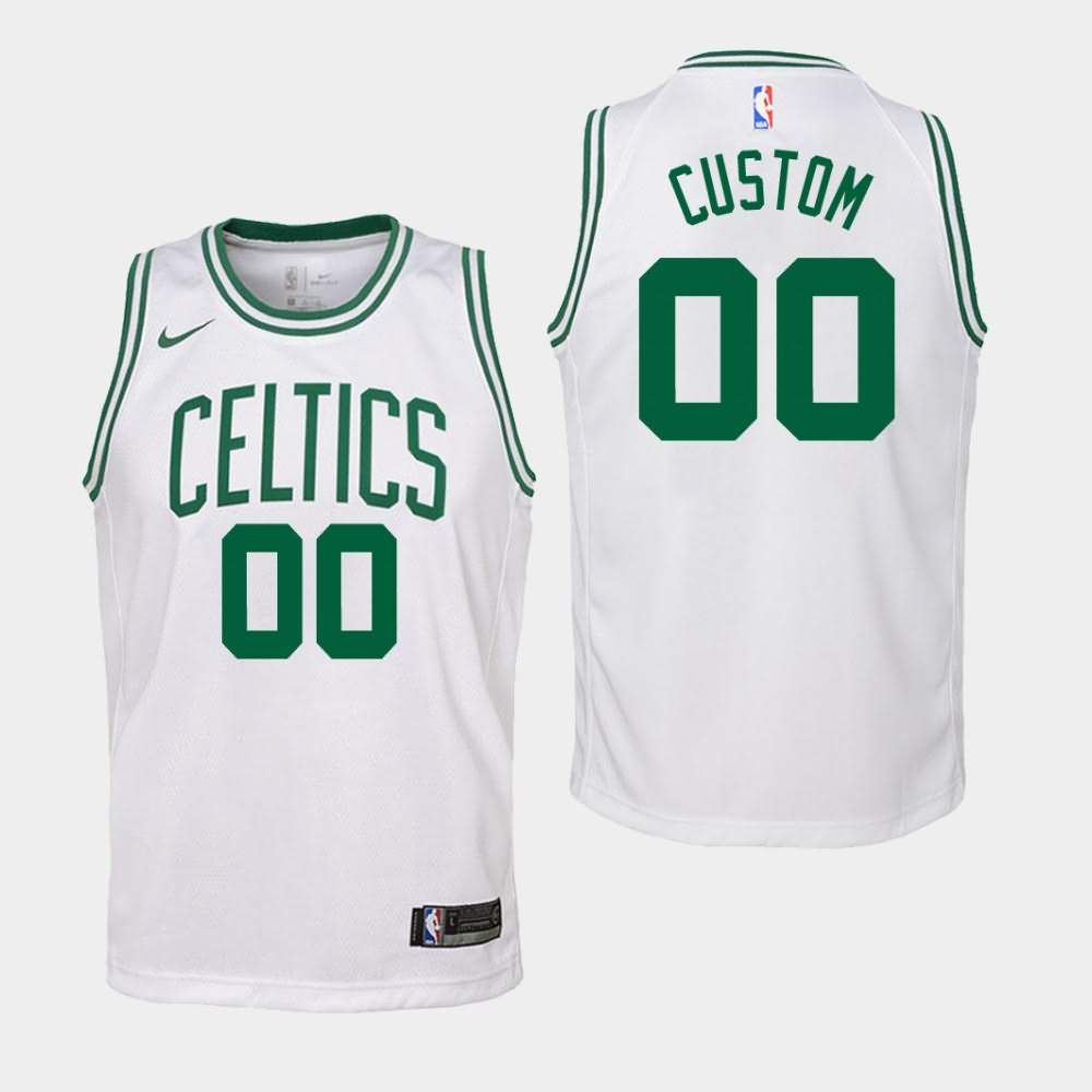 Youth Boston Celtics #00 Custom White Association Jersey ETC87E2C
