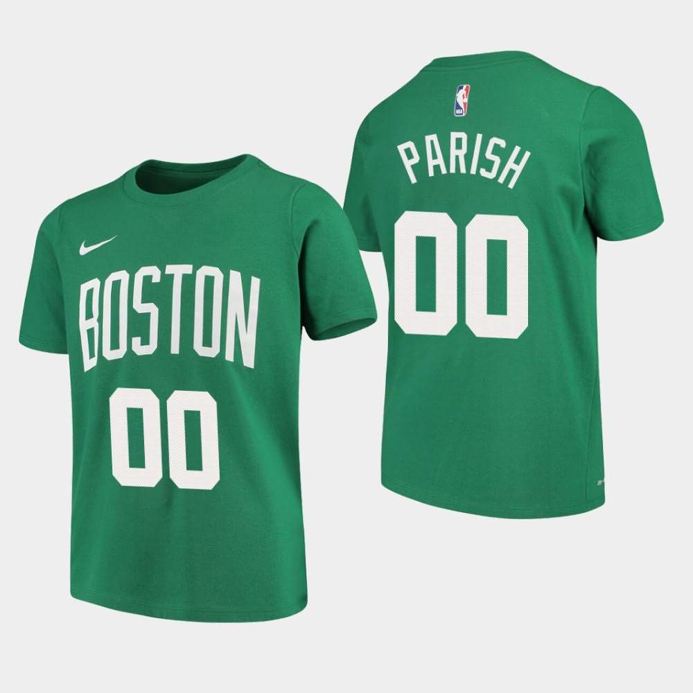 Youth Boston Celtics #00 Robert Parish Kelly Green Performance T-Shirt IPS56E0U