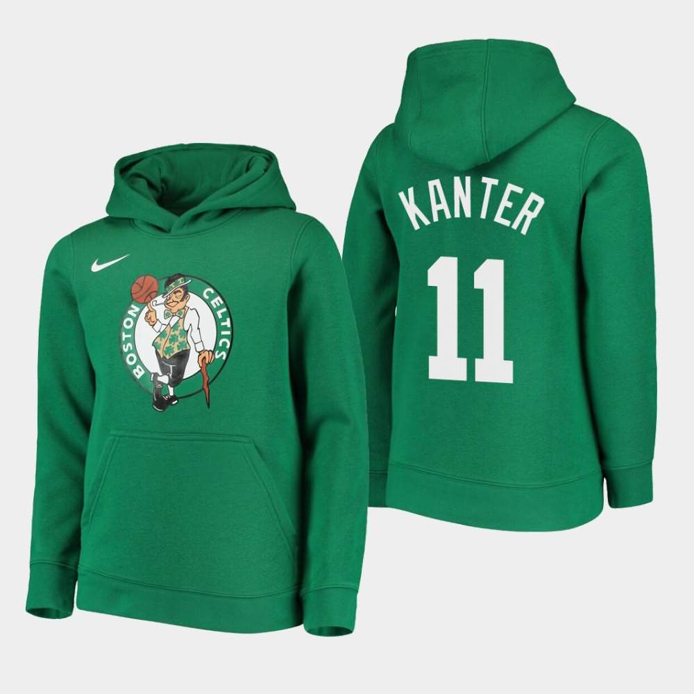 Youth Boston Celtics #11 Enes Kanter Kelly Green Essential Logo Hoodie LQW83E5G