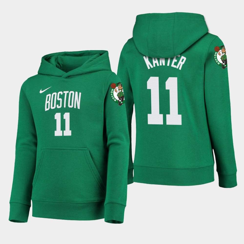 Youth Boston Celtics #11 Enes Kanter Kelly Green 2020 Season Icon Hoodie NLO08E6Z