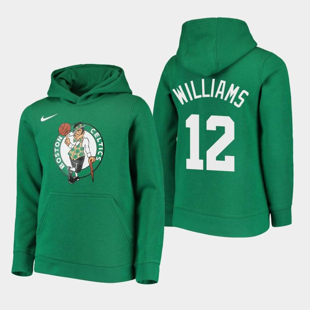 Youth Boston Celtics #12 Grant Williams Kelly Green Essential Logo Hoodie WFV06E4J