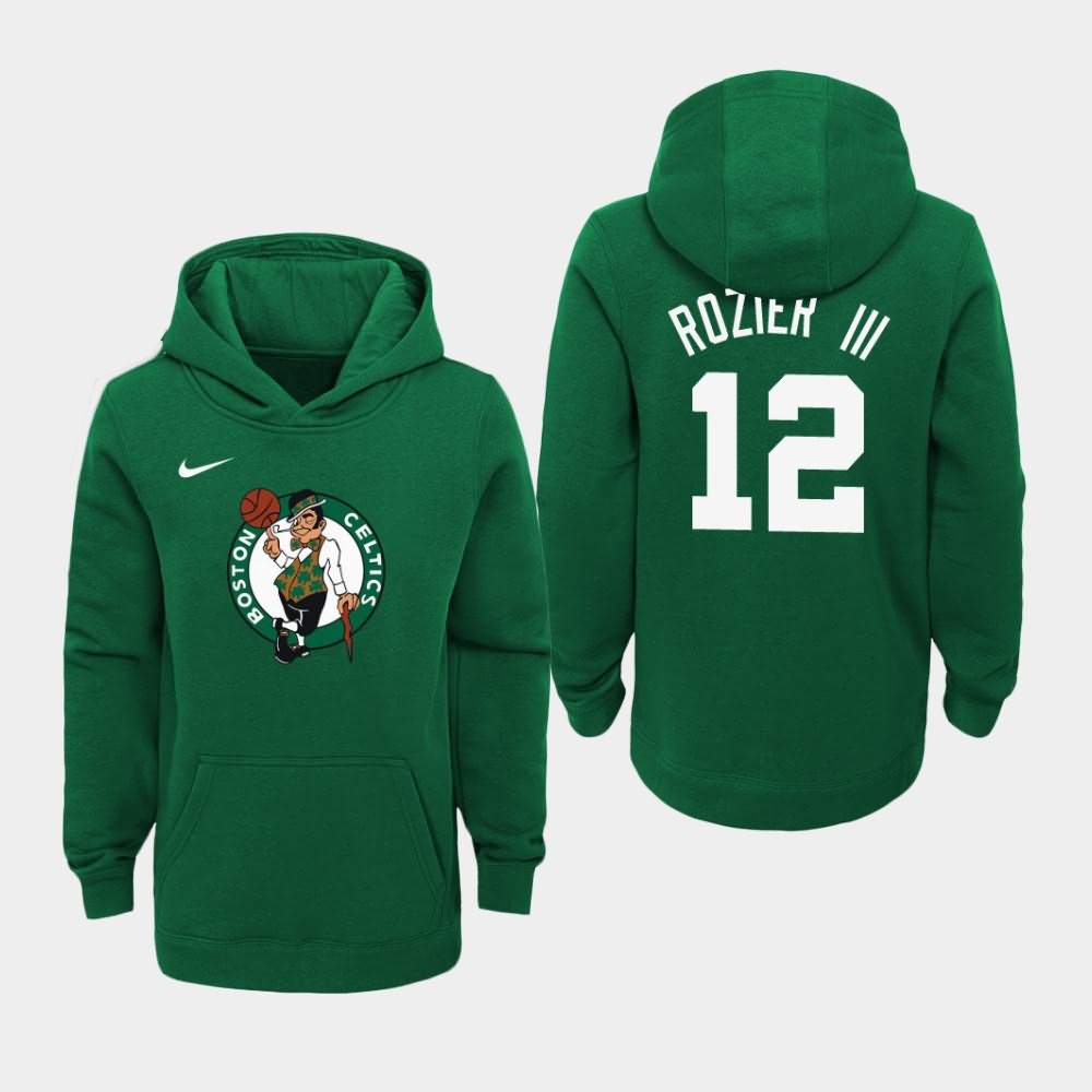 Youth Boston Celtics #12 Terry Rozier III Green Primary Logo Hoodie NGX24E7U