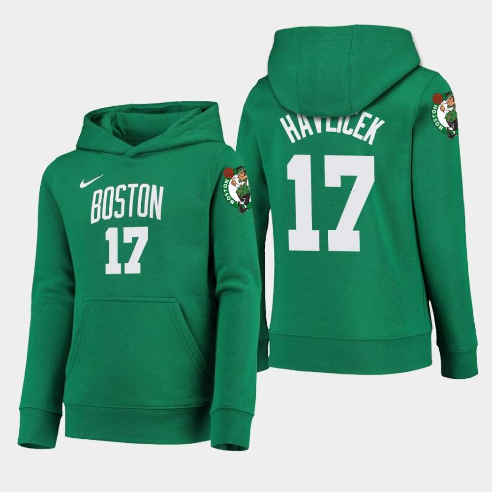 Youth Boston Celtics #17 John Havlicek Kelly Green 2020 Season Icon Hoodie JJN41E7C