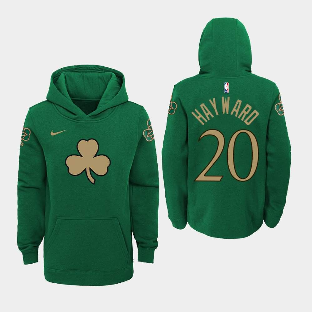 Youth Boston Celtics #20 Gordon Hayward Green 2020 Season City Hoodie NYC60E1C