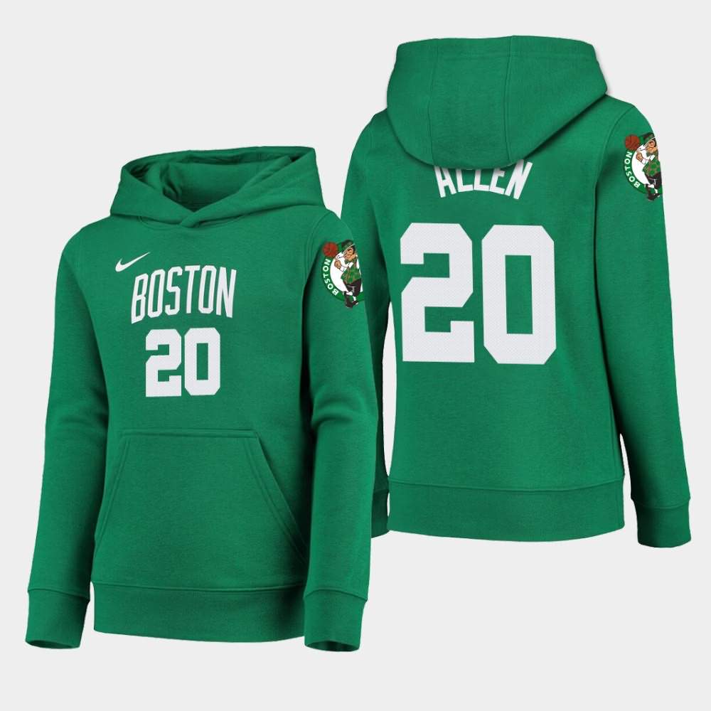 Youth Boston Celtics #20 Ray Allen Kelly Green 2020 Season Icon Hoodie XKE05E2C
