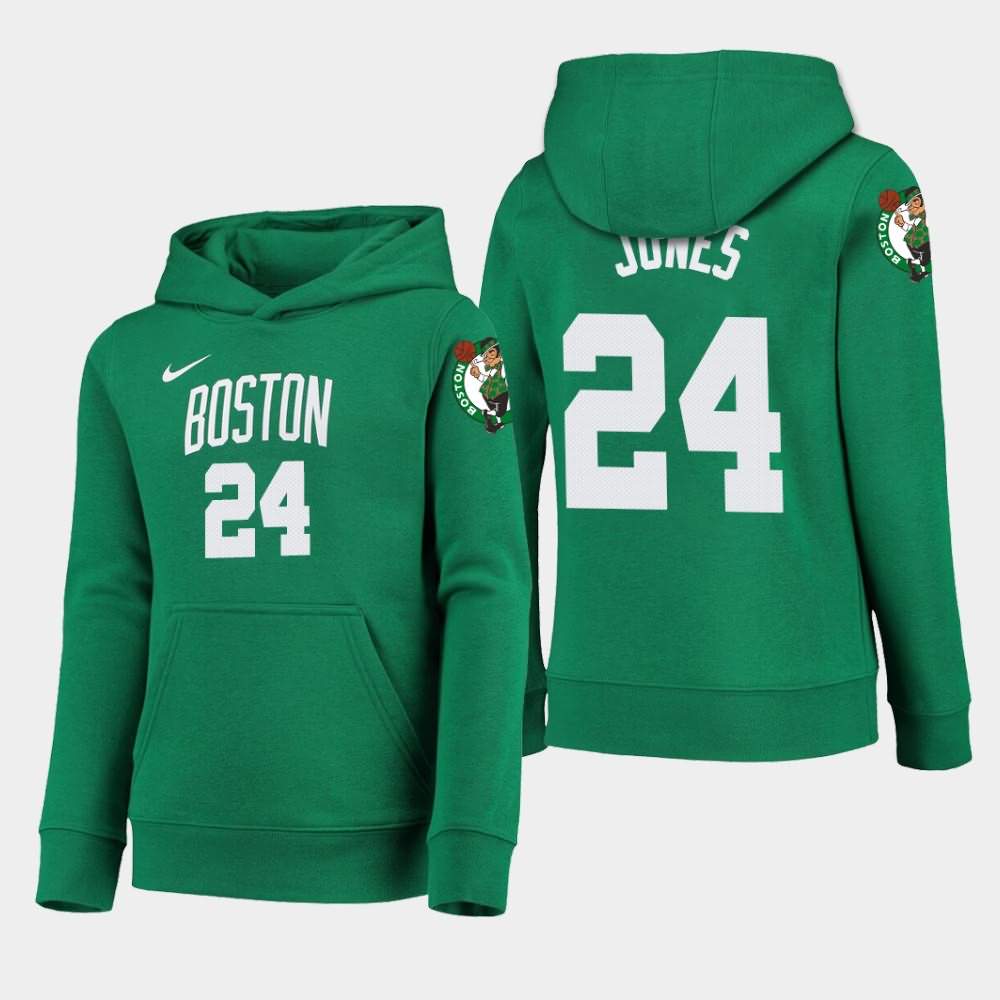Youth Boston Celtics #24 Sam Jones Kelly Green 2020 Season Icon Hoodie ZGL67E8H