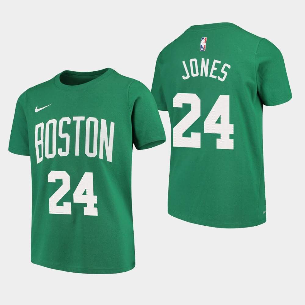 Youth Boston Celtics #24 Sam Jones Kelly Green Performance T-Shirt FWH45E3A