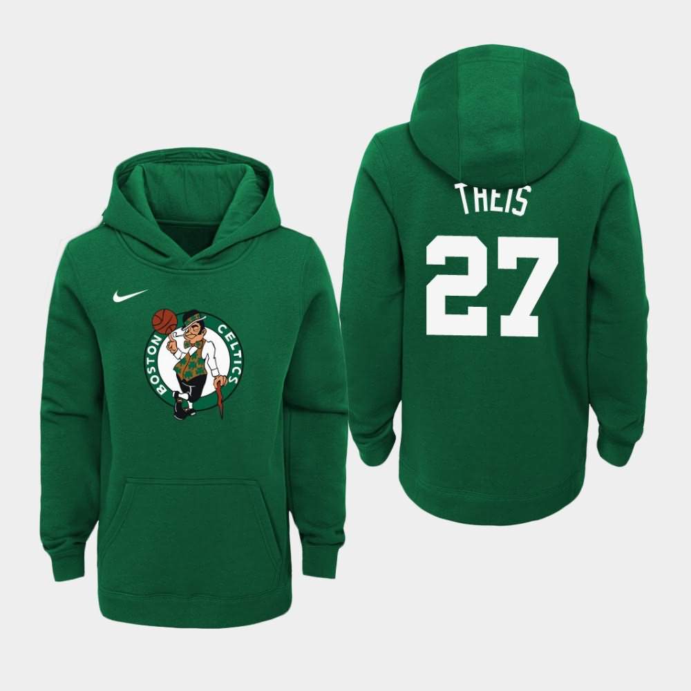 Youth Boston Celtics #27 Daniel Theis Green Primary Logo Hoodie KFO22E3C