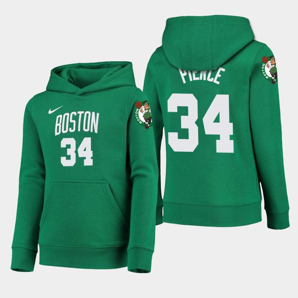 Youth Boston Celtics #34 Paul Pierce Kelly Green 2020 Season Icon Hoodie WAD51E6J