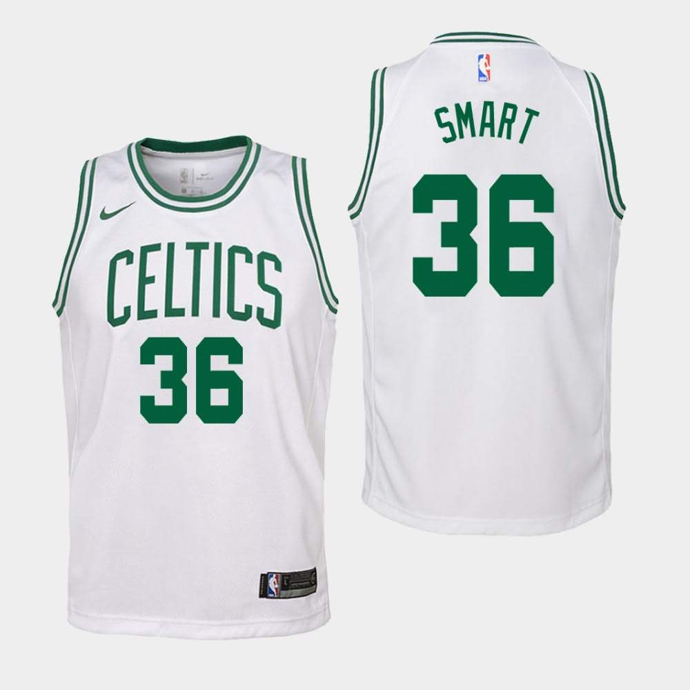 Youth Boston Celtics #36 Marcus Smart White Association Jersey CME73E0E