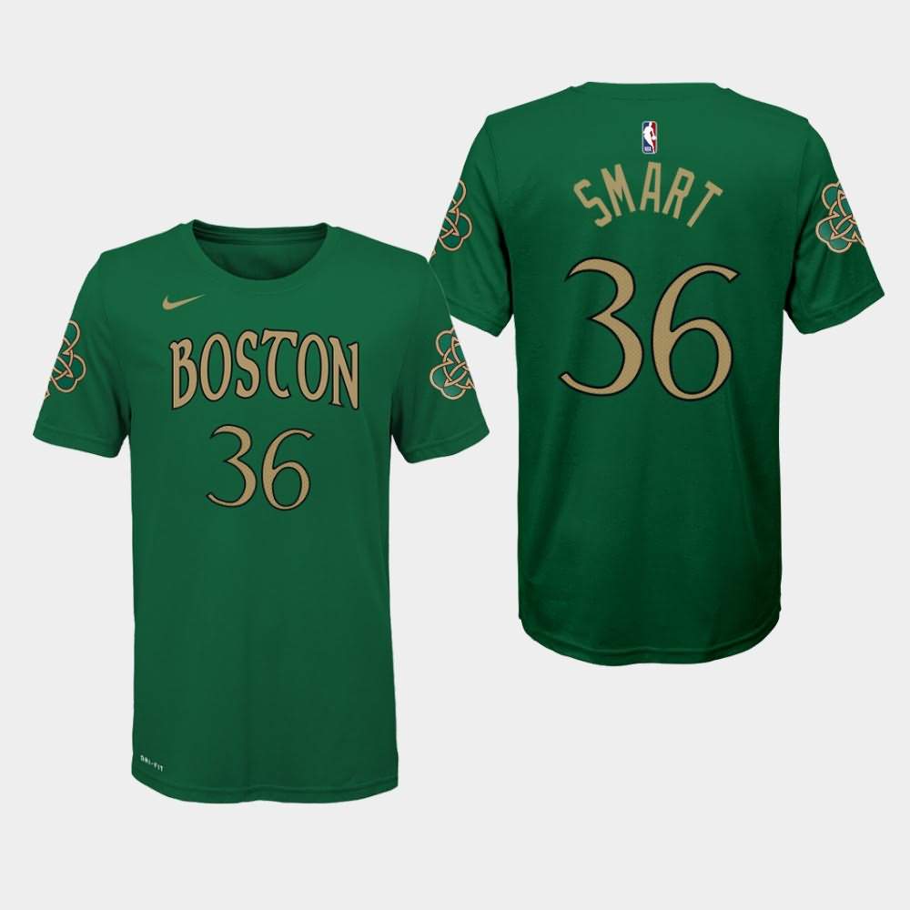 Youth Boston Celtics #36 Marcus Smart Kelly Green City T-Shirt PCM30E1Y