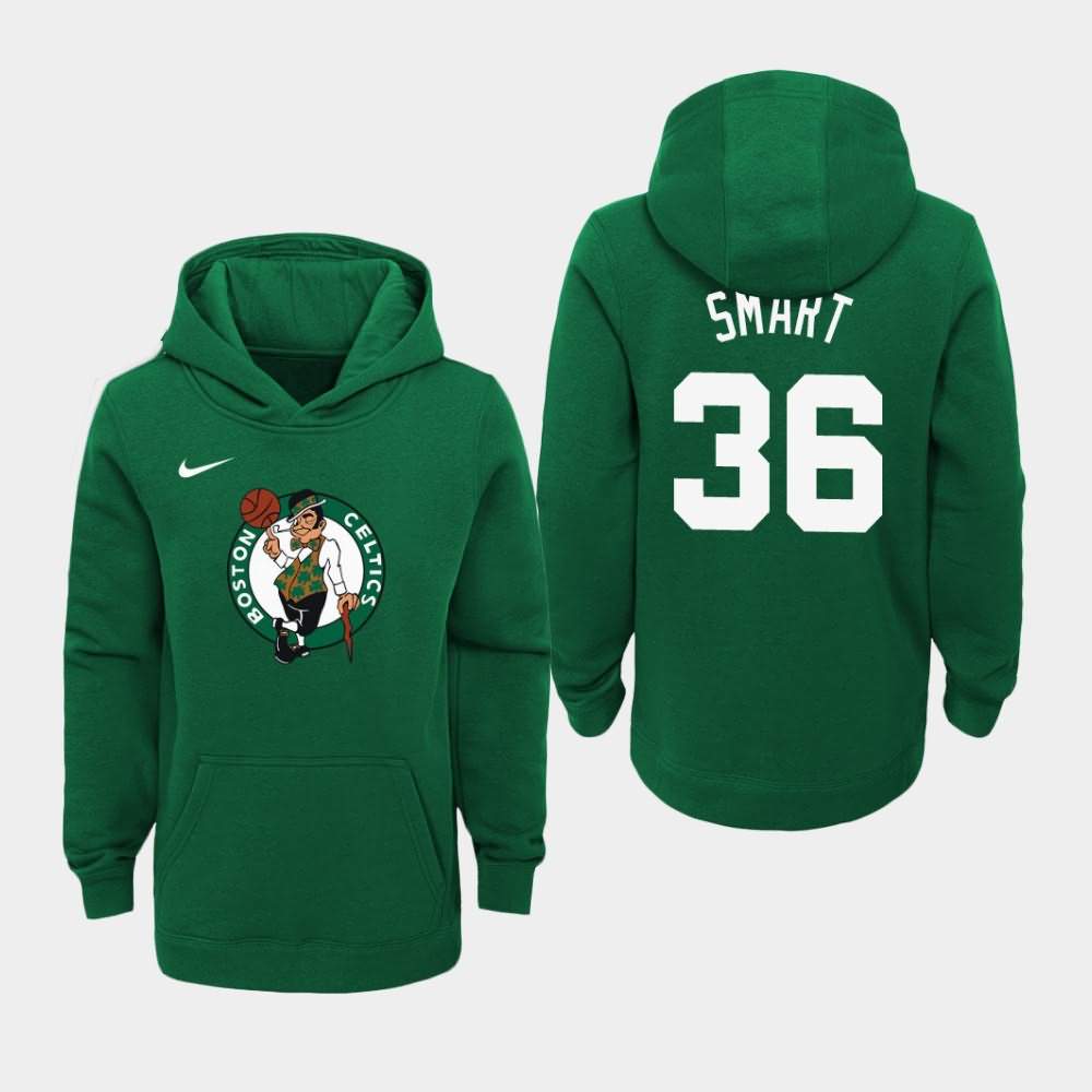 Youth Boston Celtics #36 Marcus Smart Green Primary Logo Hoodie LWZ51E4W