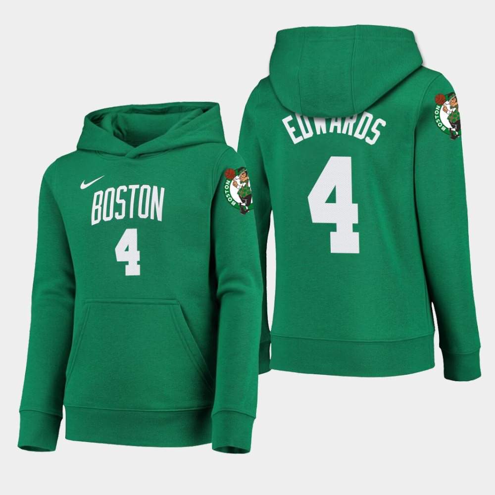 Youth Boston Celtics #4 Carsen Edwards Kelly Green 2020 Season Icon Hoodie VYM24E2T