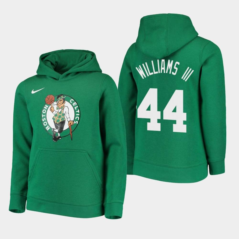 Youth Boston Celtics #44 Robert Williams III Kelly Green Essential Logo Hoodie VIH06E7R
