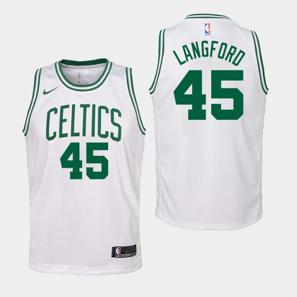 Youth Boston Celtics #45 Romeo Langford White Association Jersey DUF66E7O