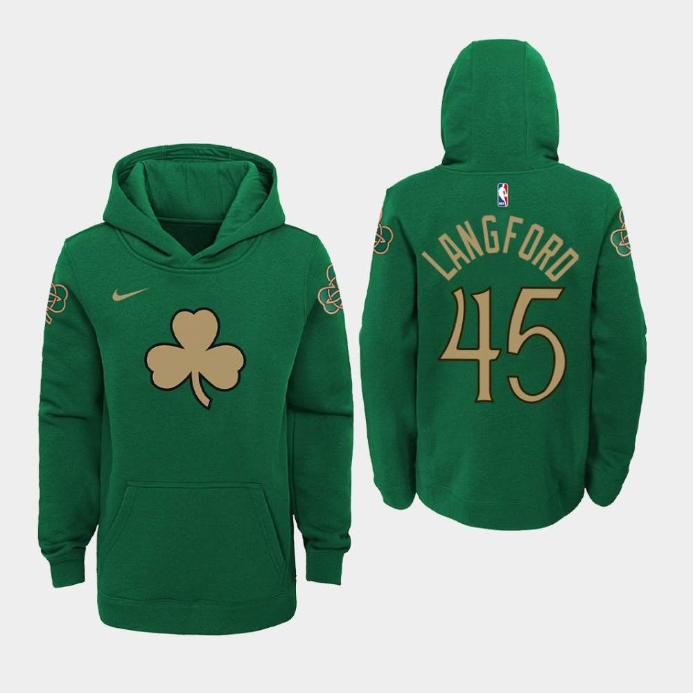 Youth Boston Celtics #45 Romeo Langford Green 2020 Season City Hoodie WRY86E5S