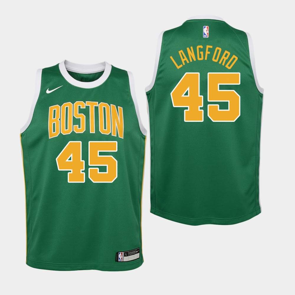 Youth Boston Celtics #45 Romeo Langford Green Earned Jersey CJG26E7T