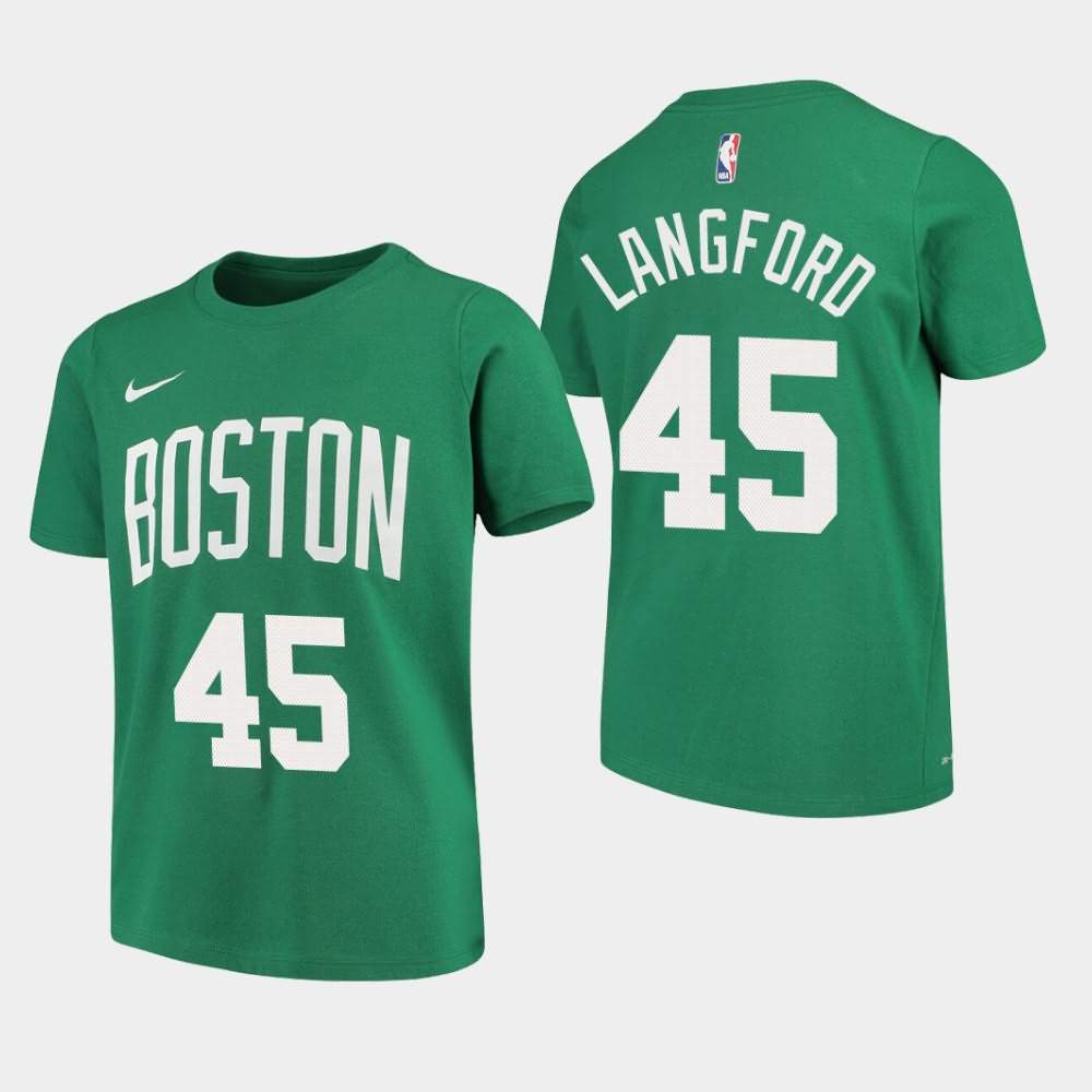 Youth Boston Celtics #45 Romeo Langford Kelly Green Performance T-Shirt SZO88E1V