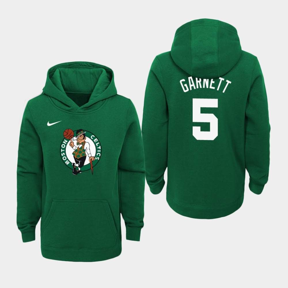Youth Boston Celtics #5 Kevin Garnett Green Primary Logo Hoodie LGO08E3M