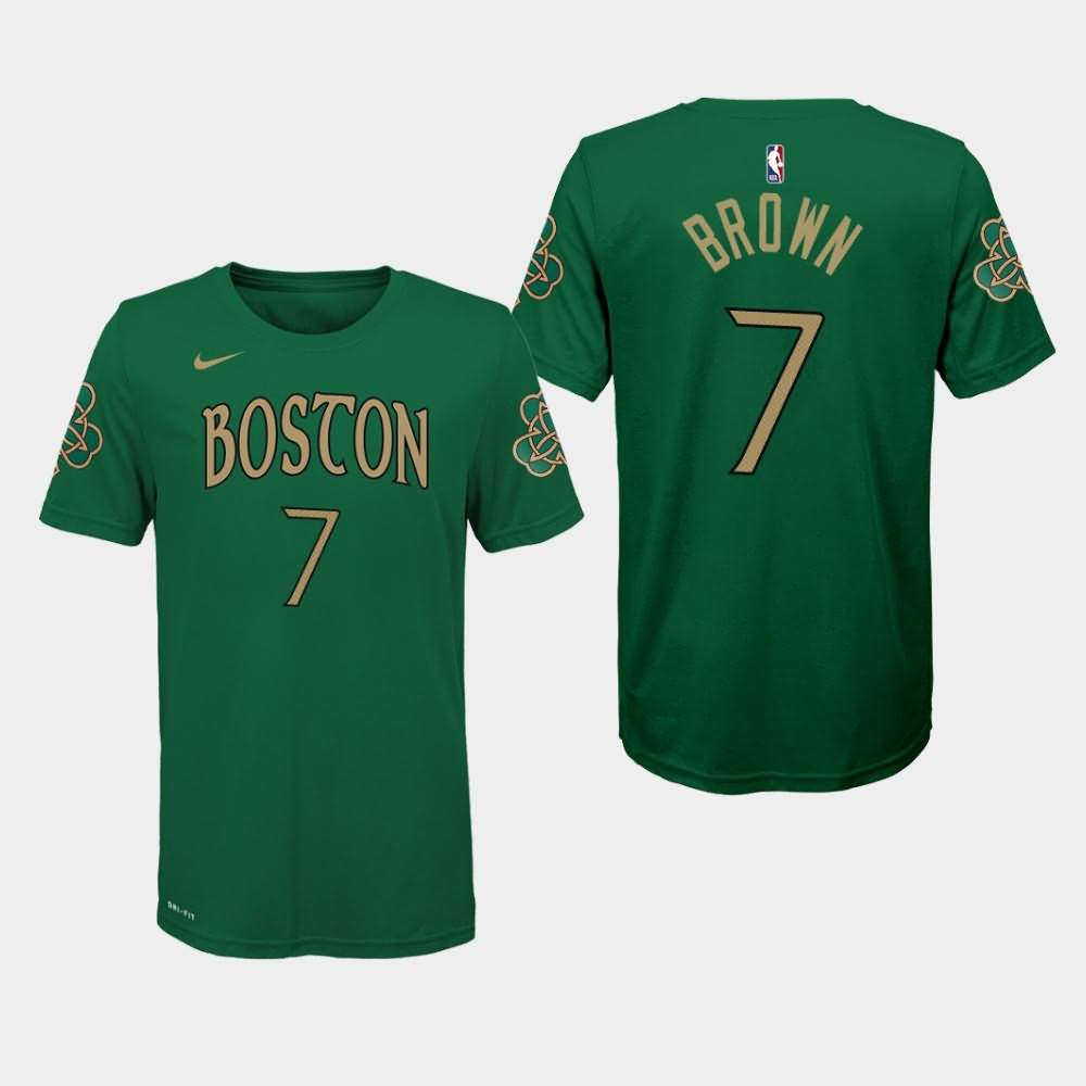 Youth Boston Celtics #7 Jaylen Brown Kelly Green City T-Shirt YIH85E8C