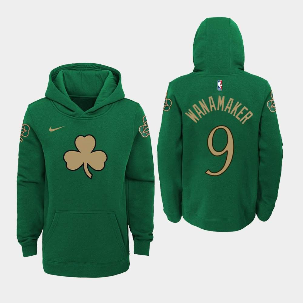 Youth Boston Celtics #9 Brad Wanamaker Green 2020 Season City Hoodie RPQ74E1W