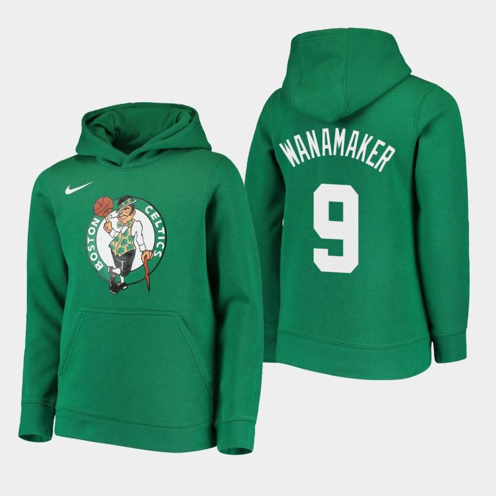 Youth Boston Celtics #9 Brad Wanamaker Kelly Green Essential Logo Hoodie NCD33E6K