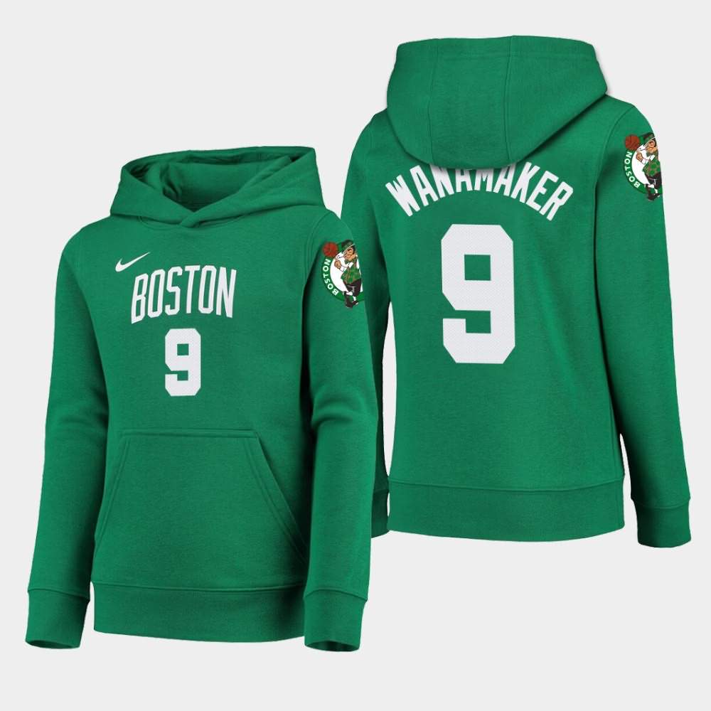 Youth Boston Celtics #9 Brad Wanamaker Kelly Green 2020 Season Icon Hoodie STM87E6B