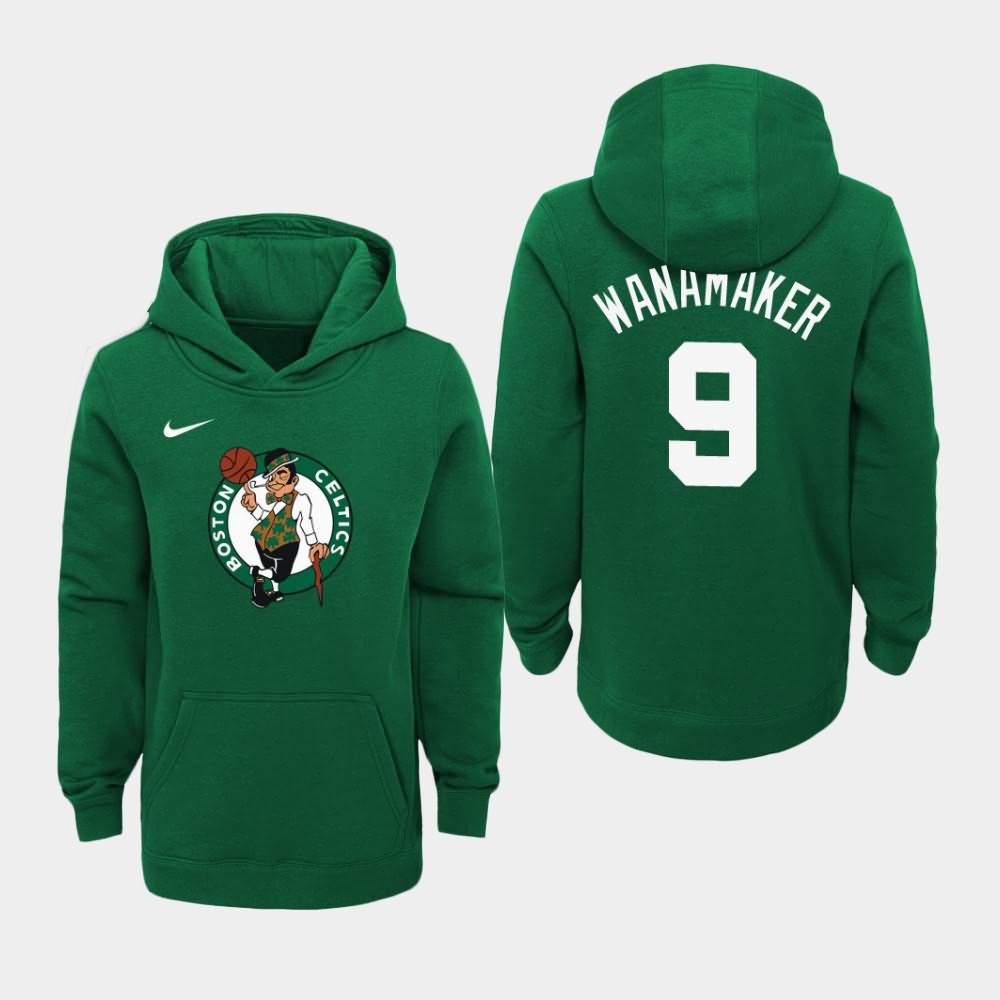 Youth Boston Celtics #9 Bradley Wanamaker Green Primary Logo Hoodie HAT61E5X