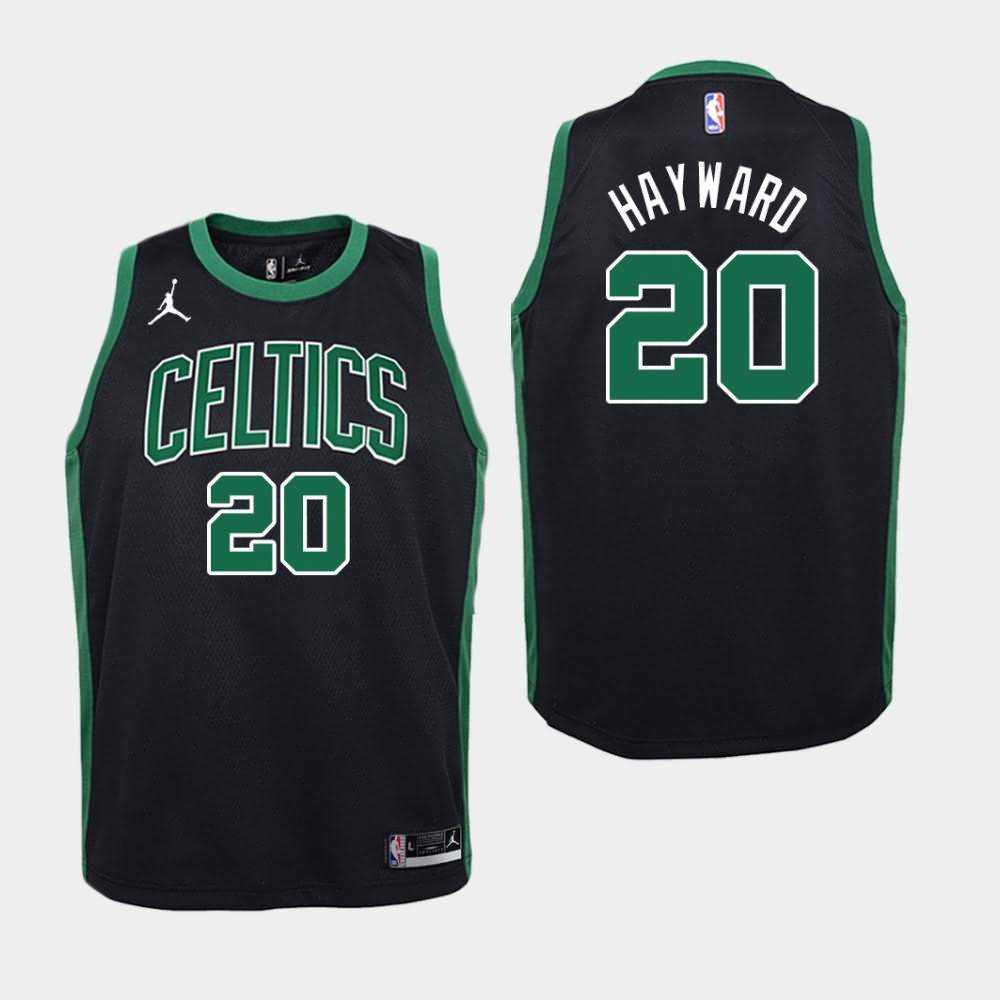 Youth Boston Celtics #20 Gordon Hayward Black Jordan Brand Statement Jersey LGU02E1W