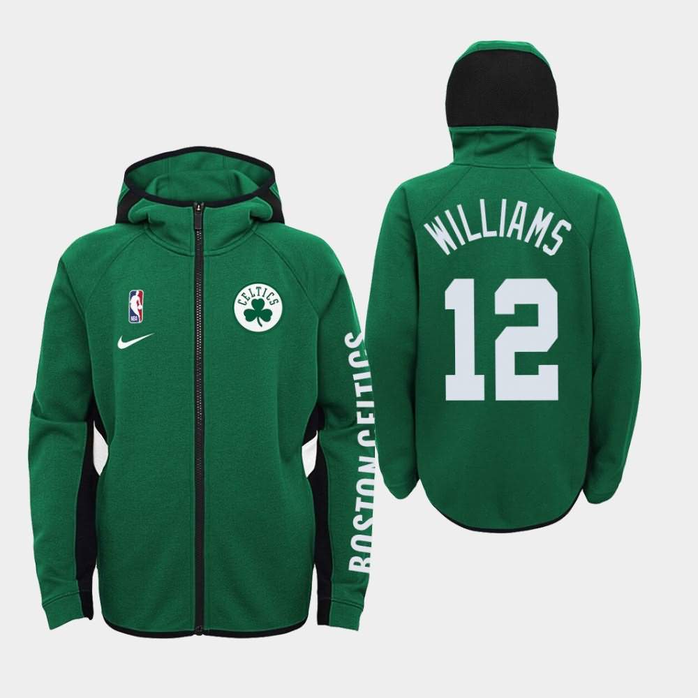 Youth Boston Celtics #12 Grant Williams Kelly Green Showtime Performance Team Logo Hoodie BWY04E6V