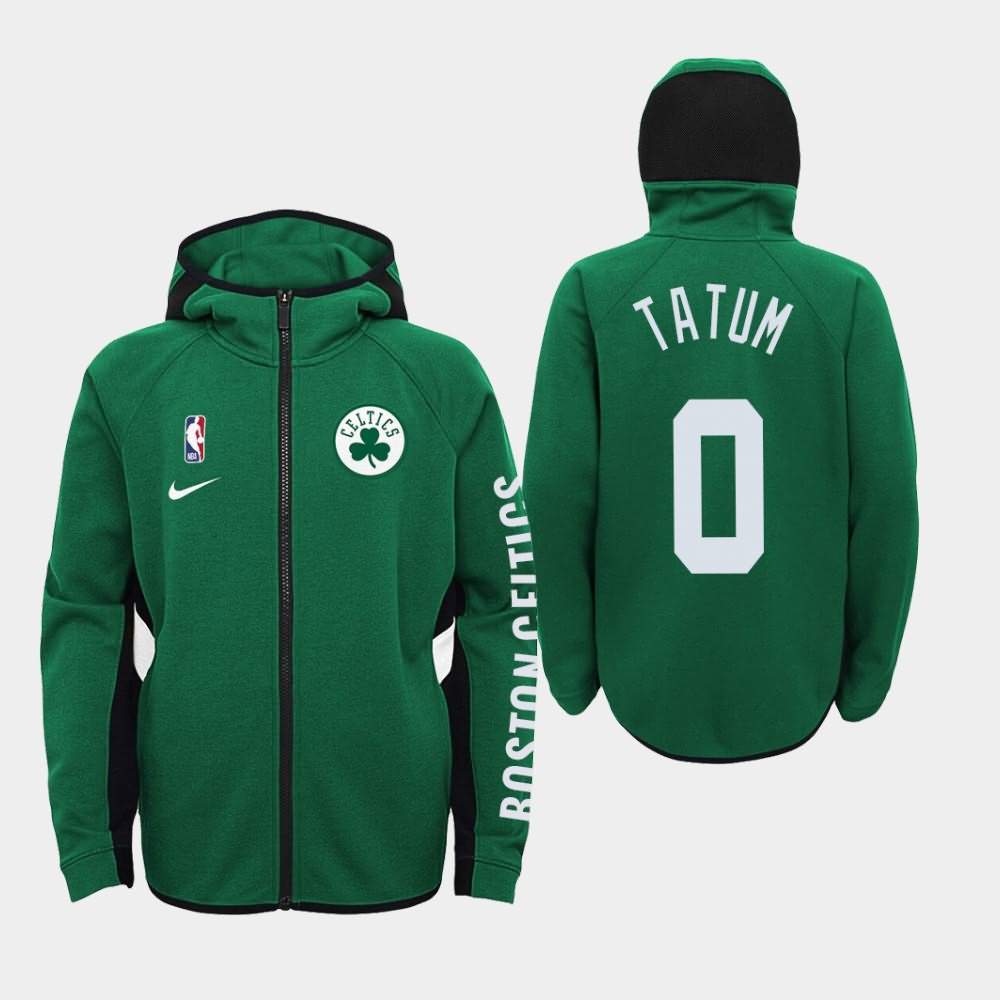 Youth Boston Celtics #0 Jayson Tatum Kelly Green Showtime Performance Team Logo Hoodie OHB10E4B