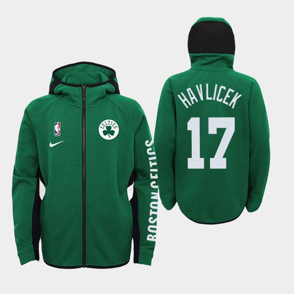 Youth Boston Celtics #17 John Havlicek Kelly Green Showtime Performance Team Logo Hoodie UOJ03E6F
