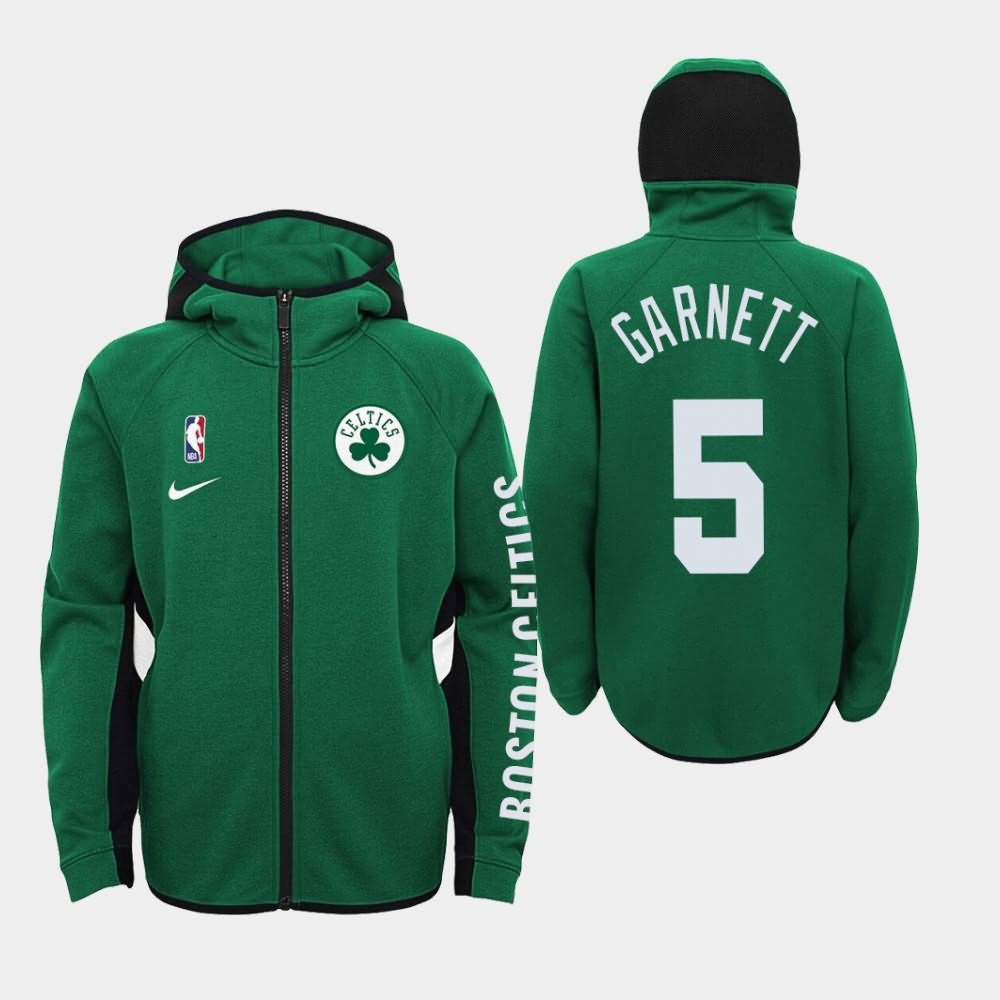Youth Boston Celtics #5 Kevin Garnett Kelly Green Showtime Performance Team Logo Hoodie WFI63E4D