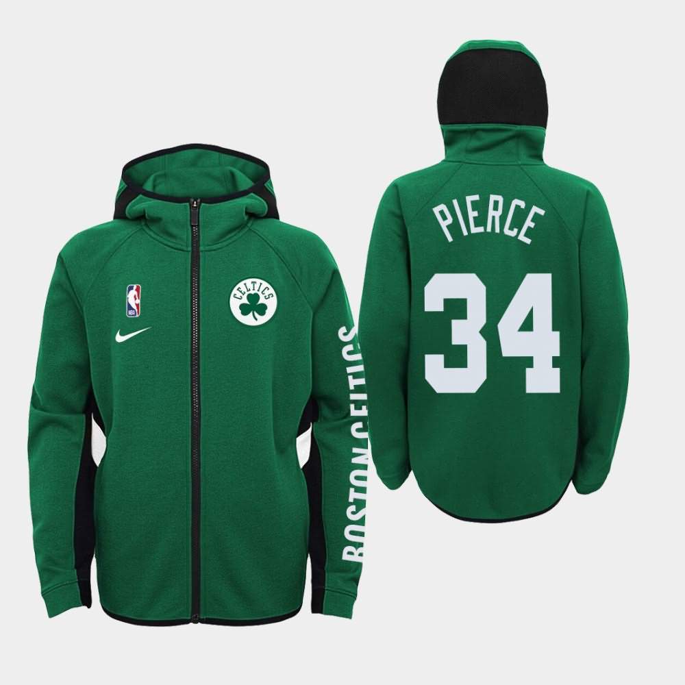 Youth Boston Celtics #34 Paul Pierce Kelly Green Showtime Performance Team Logo Hoodie EWZ76E1U