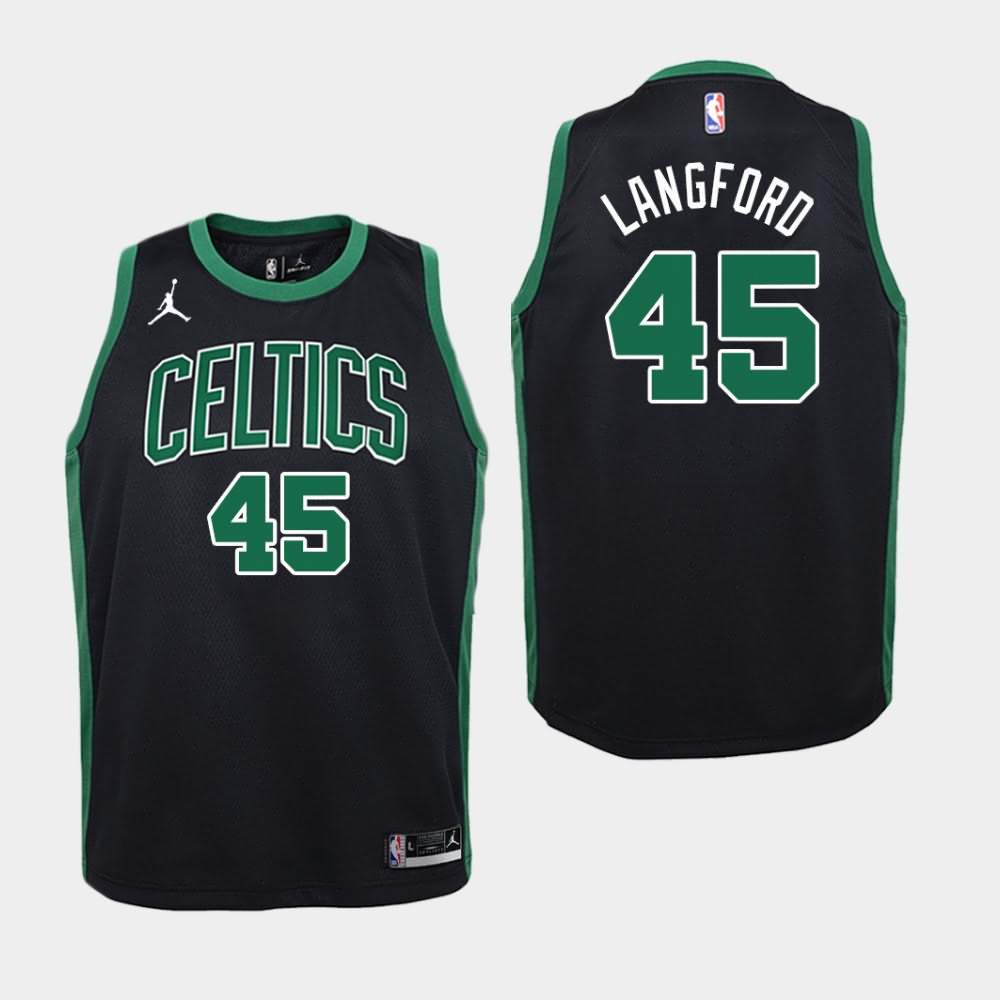 Youth Boston Celtics #45 Romeo Langford Black Jordan Brand Statement Jersey UXX41E7E